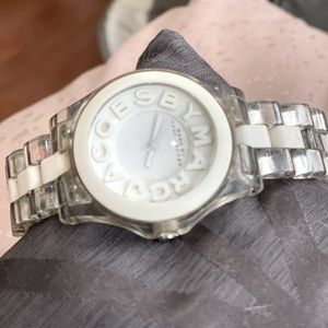 Marc by Marc Jacobs watch with clear & white acrylic band